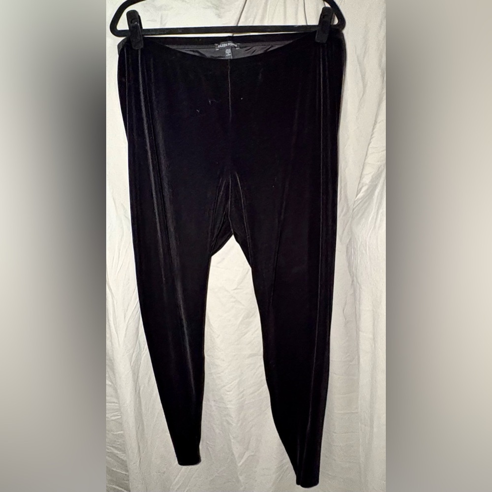 NWOT Eileen Fisher Velvet Black Leggings  Size XL - Picture 6 of 7